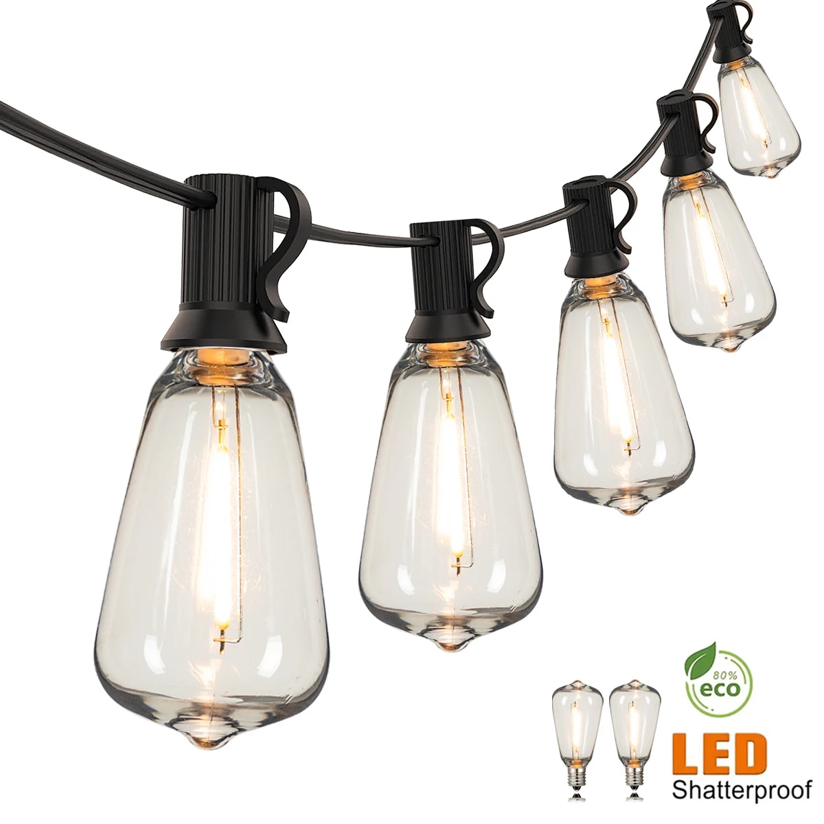 Outdoor Lighting Socket - ST38 String Lights Outdoor Garland Connectable