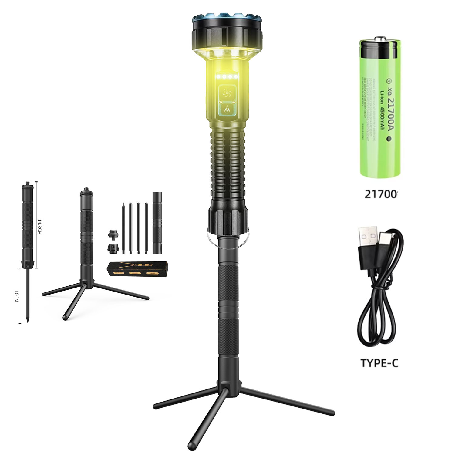Outdoor Lighting Options - Rechargeable High Lumen Flashlights,Remote Dual Light