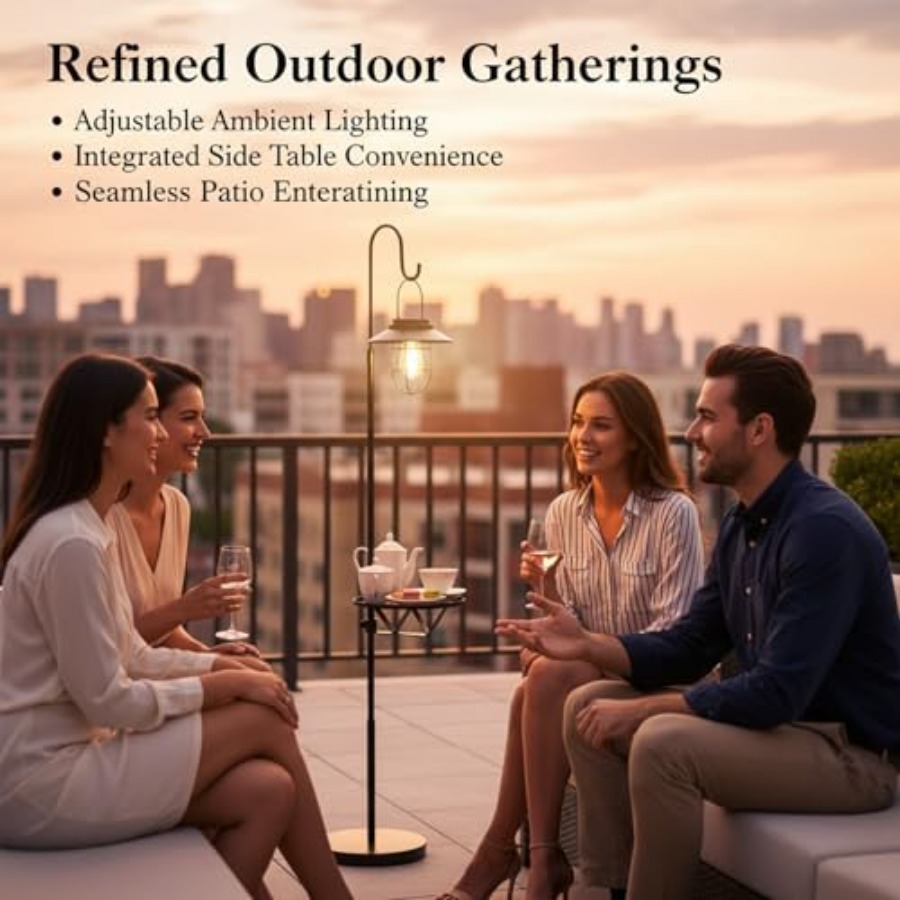 Solar Floor Lamp with Table, 6 - огляд і ціна Outdoor Lighting For Patio