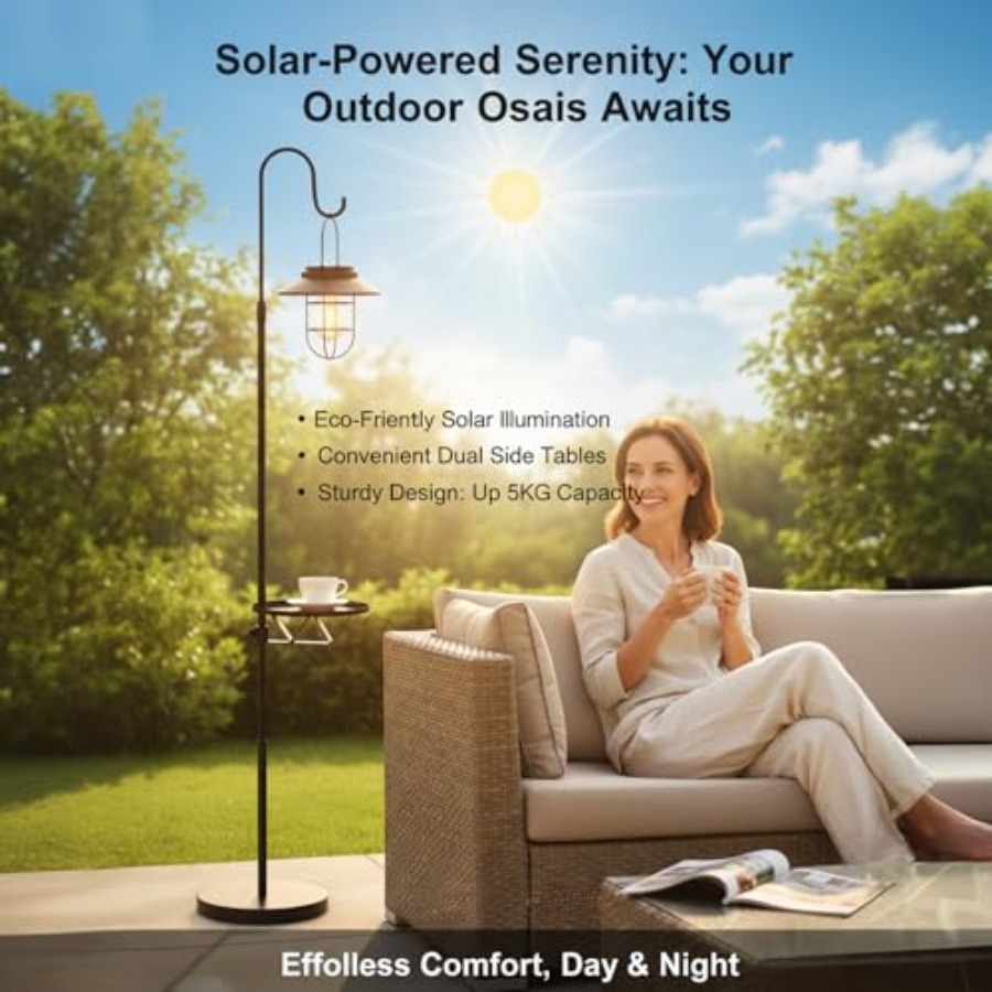 Solar Floor Lamp with Table, 6 - огляд і ціна Outdoor Lighting For Patio