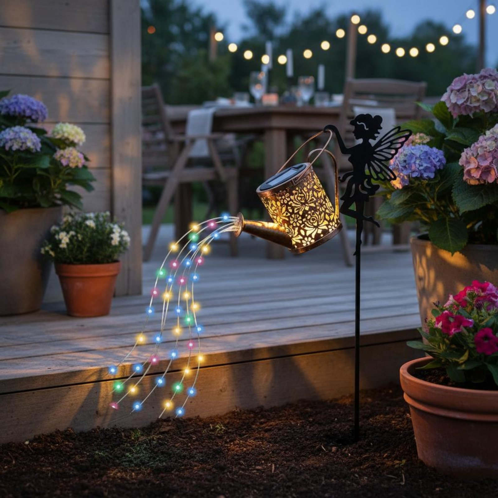 Solar Fairy Watering Can Light - огляд і ціна Outdoor Lighting Yard