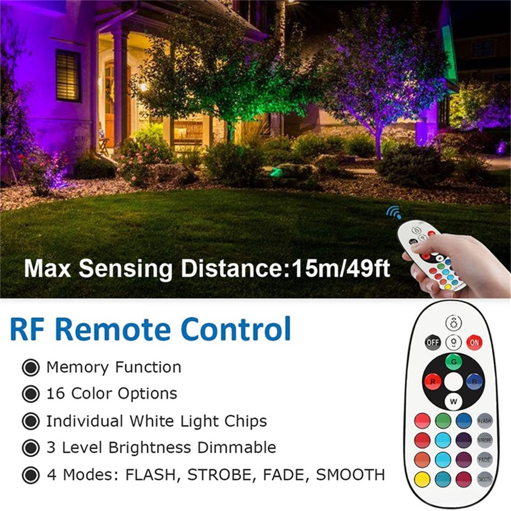RGBW Landscape Lighting 10W wi - огляд і ціна Outdoor Lighting Yard