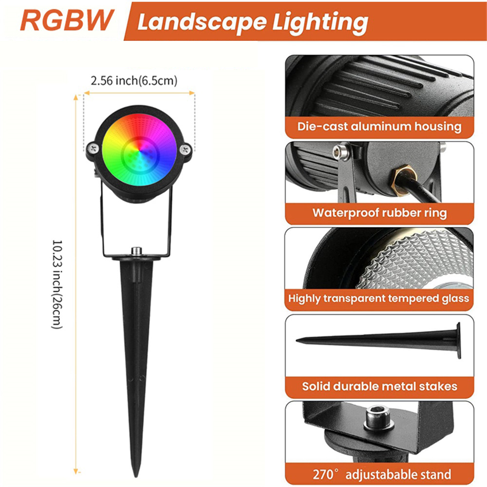 RGBW Landscape Lighting 10W wi - огляд і ціна Outdoor Lighting Yard