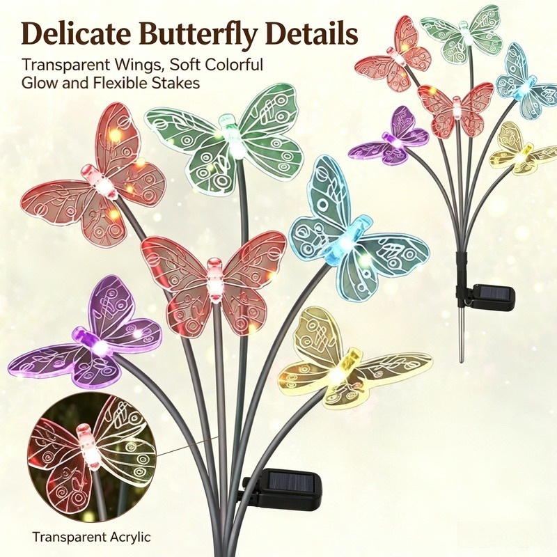 Solar Powered Butterfly Lights - огляд і ціна Outdoor Lighting Yard