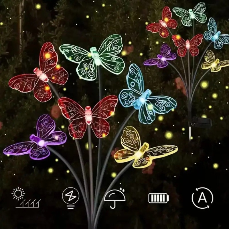 Solar Powered Butterfly Lights - огляд і ціна Outdoor Lighting Yard