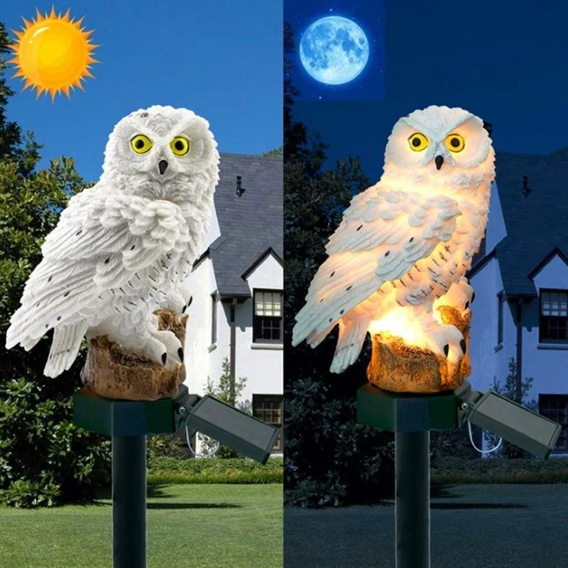 Solar Owl Statue Garden Light  - огляд і ціна Outdoor Lighting Yard