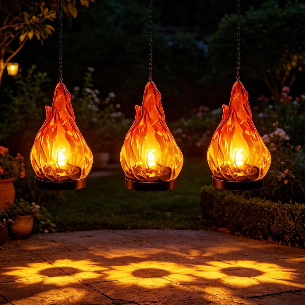 Solar Flame Hanging Lantern Li - огляд і ціна Outdoor Lighting Yard