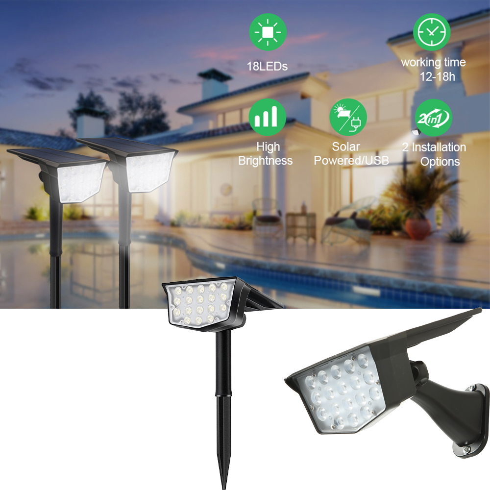 2Pcs Solar Outdoor Spot Lights - огляд і ціна Outdoor Lighting Switch