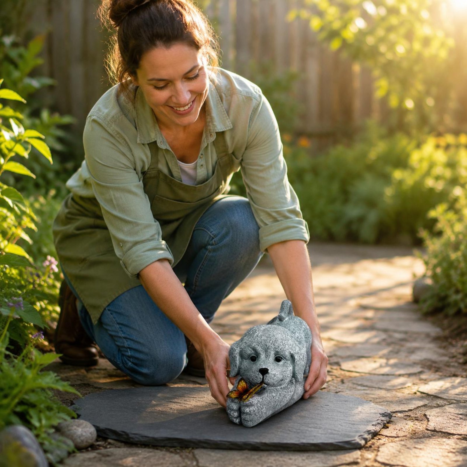 Solar Dog Statue Resin Craft S - огляд і ціна Outdoor Lighting Yard