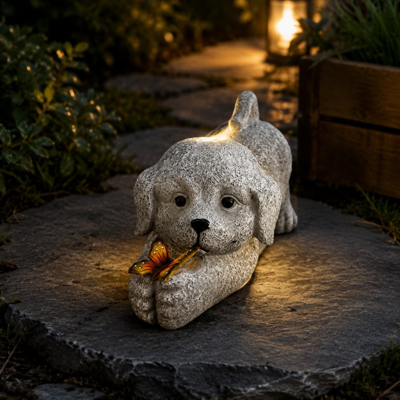 Solar Dog Statue Resin Craft S - огляд і ціна Outdoor Lighting Yard