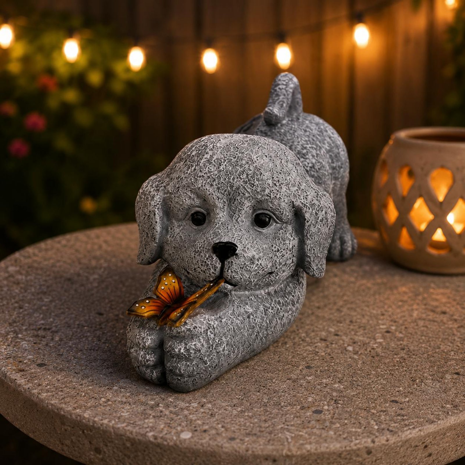 Solar Dog Statue Resin Craft S - огляд і ціна Outdoor Lighting Yard