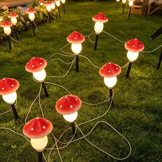 Solar Mushroom String Lights W - огляд і ціна Outdoor Lighting Switch