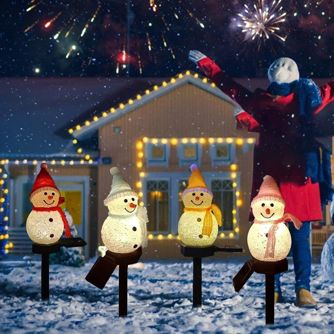 Christmas Snowman Solar Garden - огляд і ціна Outdoor Lighting Yard