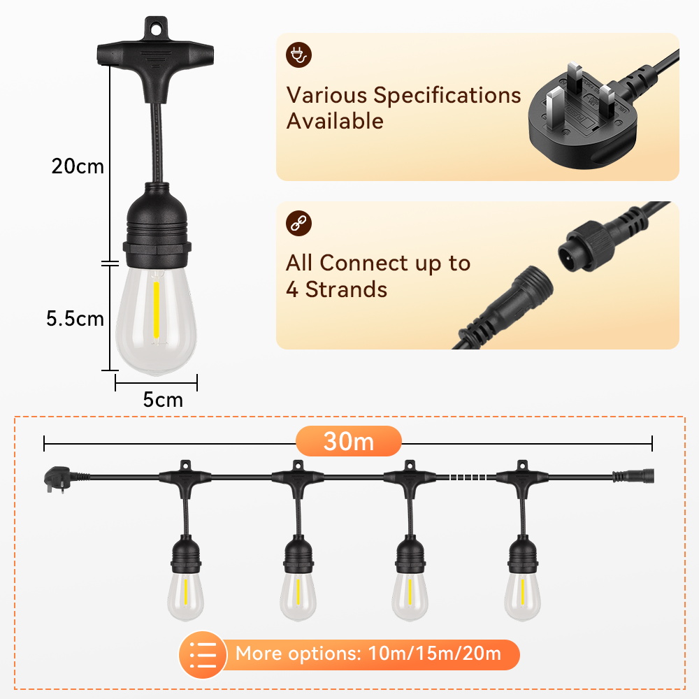 E27 Outdoor String Lights LED  - огляд і ціна Outdoor Lighting Socket