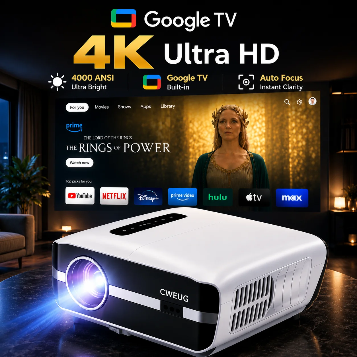 NewA9S 4k Projector Auto Focus - огляд і ціна Outdoor Lighting Timer Switch